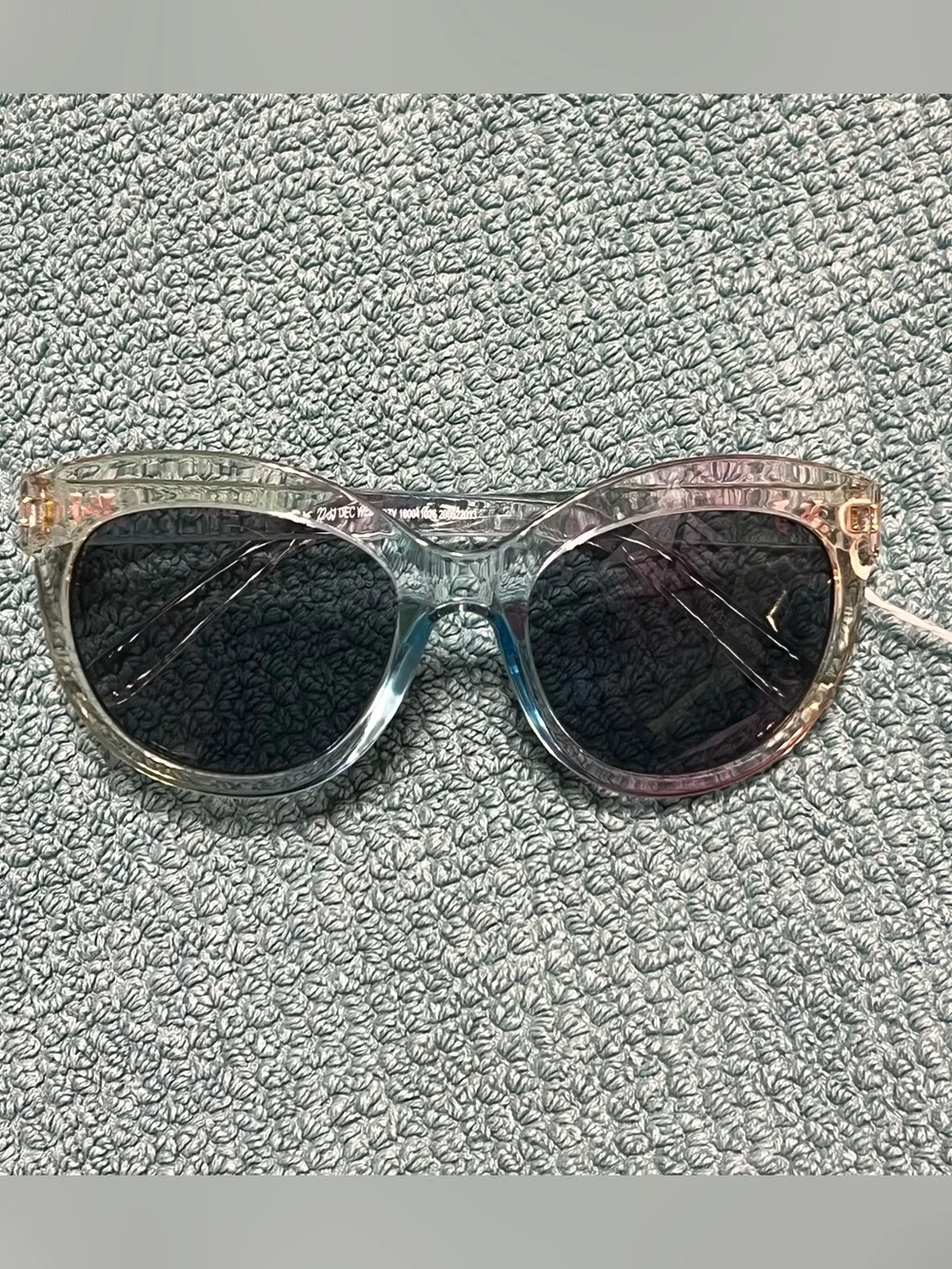 Janie and Jack Girls Cat Eye Sunglasses Clear Frame Black Tinted UV 2-4Y